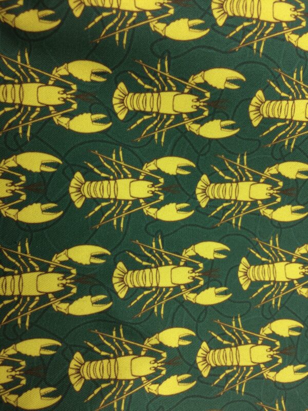 création tissu original, motif homard jaune